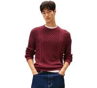 Tommy Jeans Men's TJM SLM Badge Cable Knit Sweater Dm0Dm22101 Pullover, Red (Red Wine Tonal), M