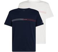 TOMMY JEANS Men's TJM SLM Entry Grphc T Ext 2 Pck Dm0Dm21902 S/S T-Shirt, Multi (Dark Night Navy/Ecru), L