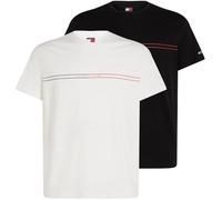 TOMMY JEANS Men's TJM SLM Entry Grphc T Ext 2 Pck Dm0Dm21902 S/S T-Shirt, Multi (Ecru/Black), L (Pack of 2)
