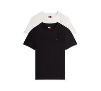 Tommy Jeans Mens TJM Xslim 2pack Jersey Tee Ext Dm0dm20687 S/S T-Shirt, Multi (Black/Ecru), S UK