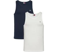 Tommy Jeans Mens TJM Xslim 2pck Rib Tank Ext Dm0dm20769 Other T-Shirts, Multi (Ecru/Dark Night Navy), 4XL Plus UK