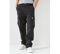 Tommy Jeans Otis Cotton Canvas Cargo Pants, Black, Size 32, Inside Leg Regular, Men Black