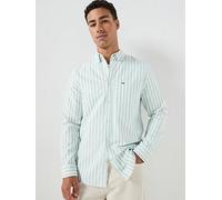 Tommy Jeans Regular Fit Bahama Stripe Oxford Shirt, Green, Size 2Xl, Men Green
