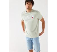 Tommy Jeans Regular Fit Chest Logo Flag T-Shirt - Light Green, Light Green, Size L, Men Light Green