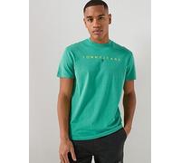 Tommy Jeans Regular Fit Linear Logo T-Shirt, Green, Size Xl, Men Green