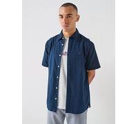 Tommy Jeans Short sleeved Shirt TJM REG SEERSUCKER SHIRT EXT in Marine EU S