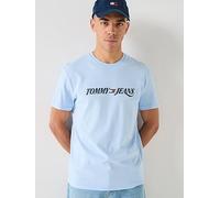 Tommy Jeans Regular Fit Vintage LA T-Shirt, Light Blue, Size S, Men Light Blue