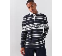 Tommy Jeans Relaxed Fit Stripe Rugby Polo, Navy, Size Xl, Men Navy