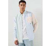 Tommy Jeans Relaxed Oxford Fun Stripe Shirt, Multi, Size S, Men Print