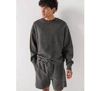 Tommy Jeans Relaxed Washed Waffle Crew Sweatshirt, Black, Size L, Men Black