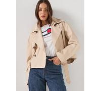 Tommy Jeans Short Trench Coat, White, Size M, Women White