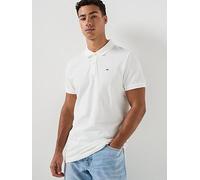 Tommy Jeans Slim Placket Polo Shirt, White, Size 2Xl, Men White