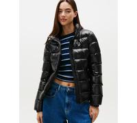 Tommy Jeans Women's Tjw Slim Zip Print Down Jacket Dw0Dw21618 Puffer, Black (Black), M