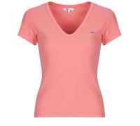 Tommy Jeans T shirt TJW SLIM ESSENTIAL RIB V SS in Pink EU XL