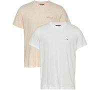 Tommy Jeans TJM Slim 2PACK Mix TEE EXT S/S T-Shirt Men's, Multi (Ecru/Oat Marl HTR), XXL