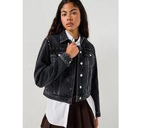 Tommy Jeans Trucker Denim Jacket, Black, Size M, Women Black