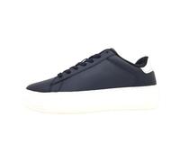 Tommy Jeans Women Cupsole Trainers Leather , Black (Black / Silver), 3.5 UK