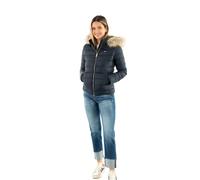Tommy Jeans Women’s Basic Hooded Puffer Jacket, Blue (Dark Night Navy), XL
