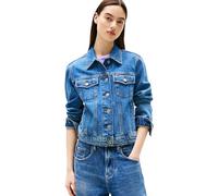 Tommy Jeans Women’s Classic Trucker Denim Jacket with Chest Pockets, Blue (Denim Medium), L