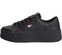 Tommy Jeans Women’s Cupsole Trainers Script Flatform Low Top, Black (Black), 6