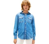 Tommy Jeans Women’s Denim Shirt Relaxed Denim in Cotton, Blue (Denim Medium), L