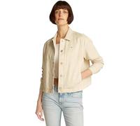 Tommy Jeans Women’s Essential Cotton Jacket with Button Placket, Off-White (Newsprint), L