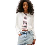 Tommy Jeans Women’s Essential Crew Neck Cardigan with Buttons, White (Ecru), XS