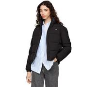 Tommy Jeans Women’s Essential Cropped Puffer Jacket with Collar, Black (Black), XL