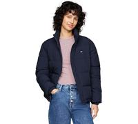 Tommy Jeans Women’s Essential Cropped Puffer Jacket with Collar, Blue (Dark Night Navy), 1XL