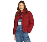 Tommy Jeans Women’s Essential Cropped Puffer Jacket with Collar, Red (Regatta Red), XXS