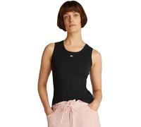 TOMMY JEANS Women’s Essential Rib Slim Fit Tank Top, Black (Black), XL