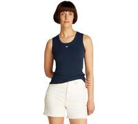 TOMMY JEANS Women’s Essential Rib Slim Fit Tank Top, Blue (Dark Night Navy), XS