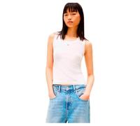 TOMMY JEANS Women’s Essential Rib Slim Fit Tank Top, White (Ecru), M