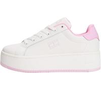 Tommy Jeans Women’s Flatform Leather Trainers, Multicolor (Ecru/Carnival Pink), 7