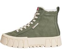 Tommy Jeans Women’s Flatform Suede Ankle Boots, Green (Pewter Green), 6