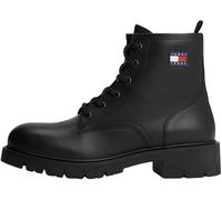 Tommy Jeans Women’s Lace-up Leather Ankle Boots, Black (Black), 7.5