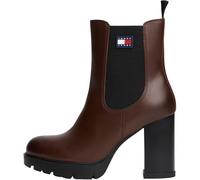 Tommy Jeans Women’s Leather Heeled Ankle Boots, Brown (Dark Mocha), 7