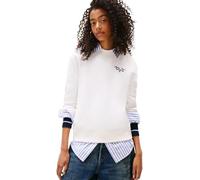 Tommy Jeans Women’s Logo Cotton Sweatshirt, White (Ecru), L
