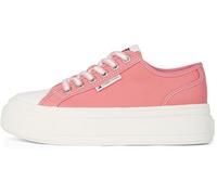 Tommy Jeans Women’s Low Top Foxing Flatform Trainers, Pink (Preppy Pink), 6.5