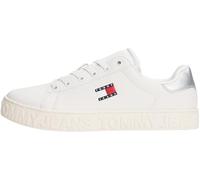 Tommy Jeans Women’s Low Top Logo Flatform Trainers, Multicolor (Ecru/Silver), 6