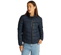 Tommy Jeans Women’s Printed Stand Collar Down Puffer Jacket, Blue (Dark Night Navy), M
