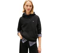 Tommy Jeans Women’s Regular Fit Flag Hoodie, Black (Black), XXS
