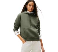 Tommy Jeans Women’s Regular Fit Flag Hoodie, Green (Pewter Green), XL