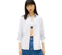 Tommy Jeans Women’s Regular Fit Oxford Shirt, Black (Periwinkle Dusk/Stripe), L