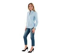 Tommy Jeans Women’s Regular Fit Pinstripe Poplin Shirt, Multicolor (Sugarplum Blue/Stripe), XXS