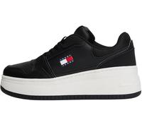 Tommy Jeans Women’s Retro Basket Flatform Leather Trainers, Black (Black), 7