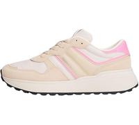 Tommy Jeans Women’s Runner Trainers Sporty Low Top, Beige (White Clay/Synthetic Blush), 6.5