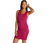 Tommy Jeans Women’s Short Sleeve Essential Rib Bodycon Dress, Red (Brilliant Berry), XS
