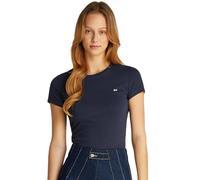Tommy Jeans Women’s Short Sleeve Round Neck Slim T-Shirt, Blue (Dark Night Navy), M