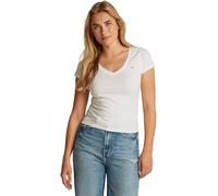 Tommy Jeans Women’s Short Sleeve V-Neck Slim T-Shirt, White (Ecru), XXS